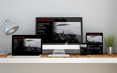 workplace with video streaming online responsive website 