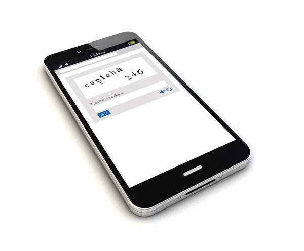Teléfono inteligente en línea captcha —  Fotos de Stock
