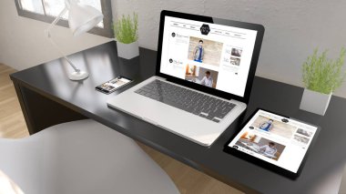 Modern ofis tabloda cihazlarda