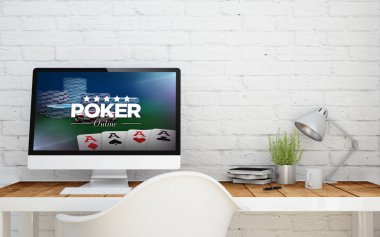 Bilgisayar çevrimiçi pocker sayfasında