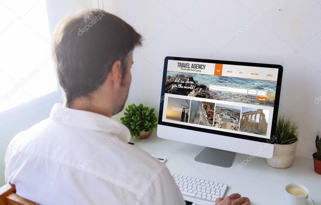 man online travel agency computer