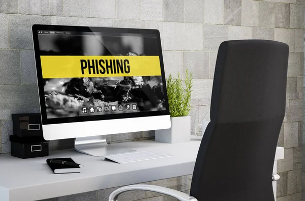 Phishing im industriellen Arbeitsbereich — Stockfoto