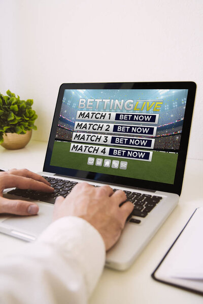 man using betting website 