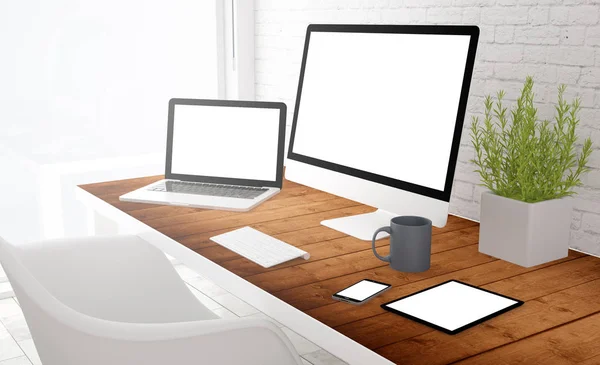 Tablet, computer, laptop — Stock Photo, Image
