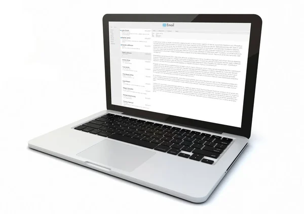 Dator med mail på skärmen. — Stockfoto