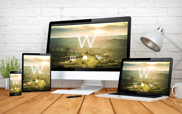 Responsive theme screen multidevices — Stock Photo, Image