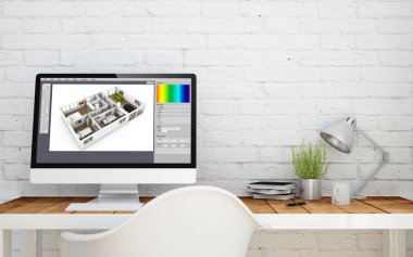 laptop üstünde okul sırası içinde office