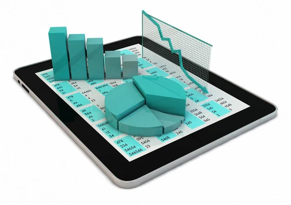 Graphics and tablet showing data — Stock Photo, Image