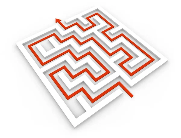 Labirinto geométrico com seta — Fotografia de Stock