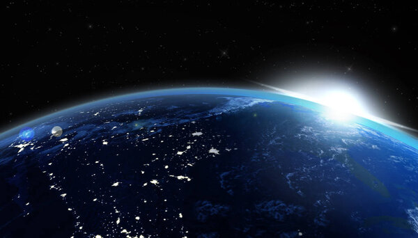 earth sunrise rendering