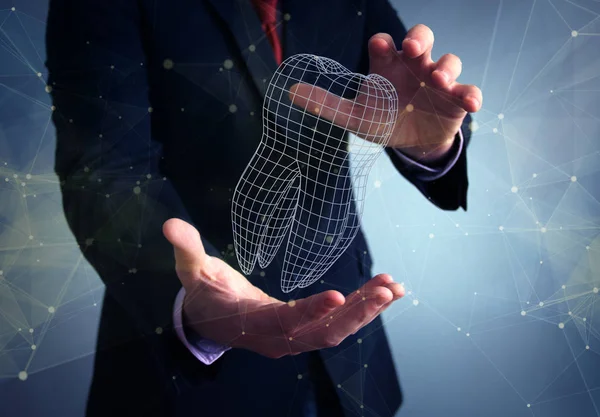 Diş teline bir işadamı eller