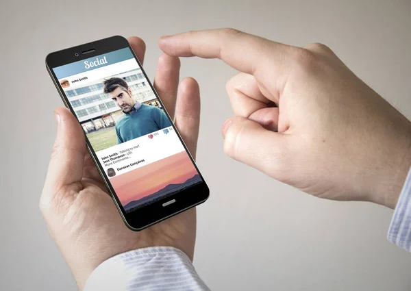 社会写真ネットワークとスマート フォン — ストック写真
