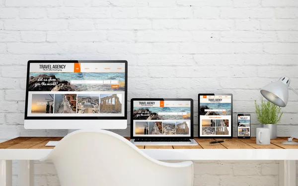 Desktop für mehrere Geräte — Stockfoto