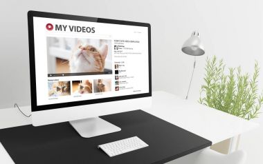 bilgisayar gösteren video tüp kediler