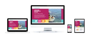 taze tasarlanmış bir Web sitesi gösterilen aygıtlar