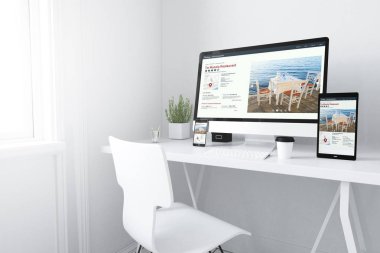 Beyaz çok az çalışma alanı cihazlarda 