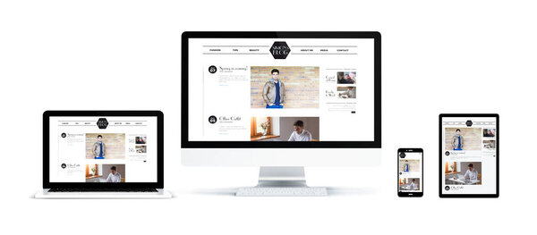 devices showing responsive blog website