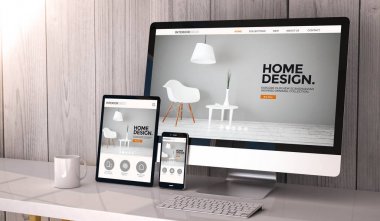 cihazlar ile ekranlarda iç tasarım web sitesi 
