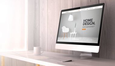 bilgisayar gösteren iç tasarım web sitesi