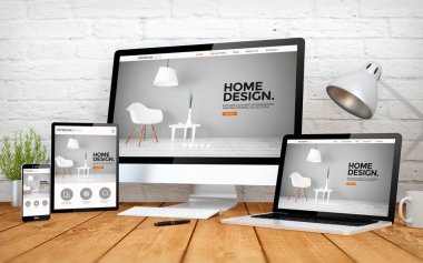 cihazlar ile ekranlarda iç tasarım web sitesi 