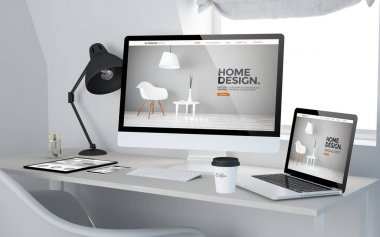 cihazlar ile ekranlarda iç tasarım web sitesi 