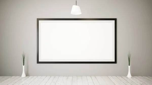 Sala de luz con marco vacío — Foto de Stock