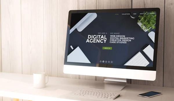 digital agency on screen of computer