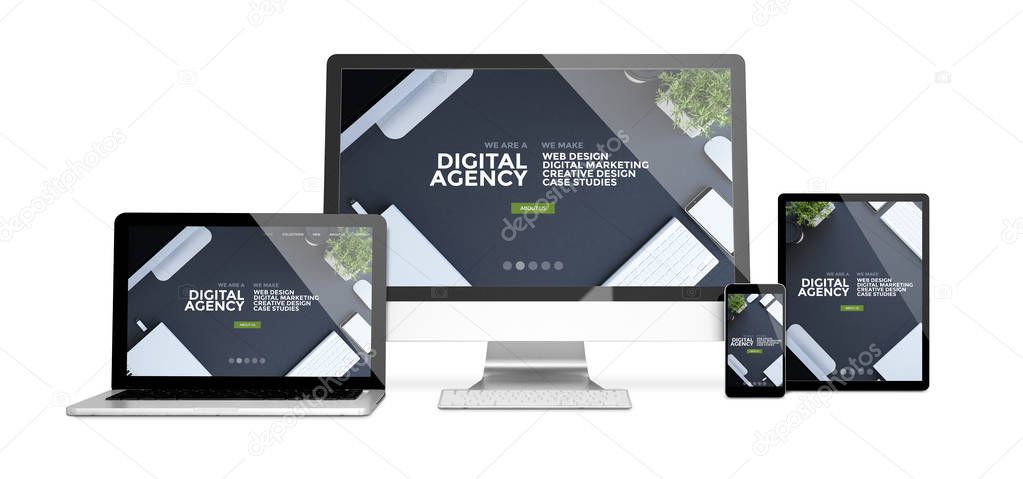 devices showing responsive agency website 