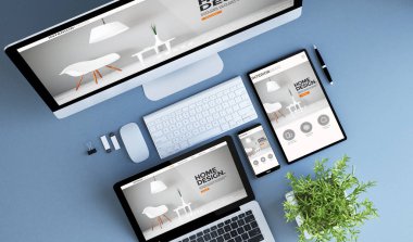 cihazlar ile ekranlarda iç tasarım web sitesi 