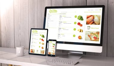 çalışma alanı online bakkaliye tasarım üzerinde duyarlı aygıtlar