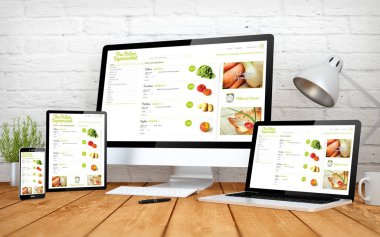 Online süpermarket ekran multidevices