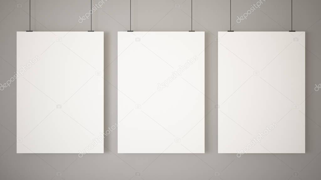 Three blank posters 