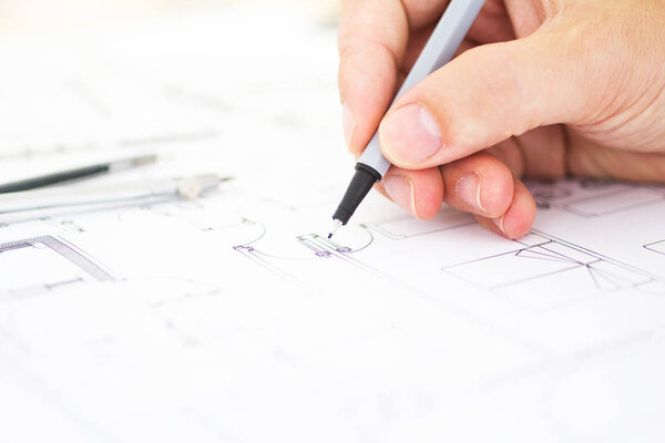 architect working drawing 