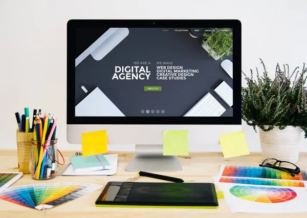 stationery desktop digital agency website