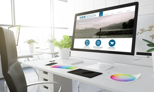 Web design studio belső — Stock Fotó