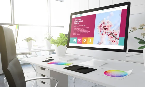 Estudio de diseño web interior — Foto de Stock