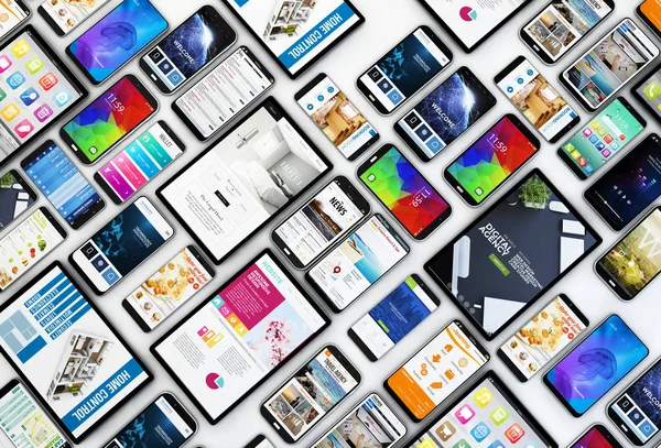 Top View Different Modern Devices Collection — Stock Photo, Image