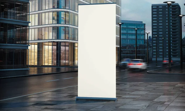 Rendering Der Weißen Tafel Der Stadtstraße — Stockfoto