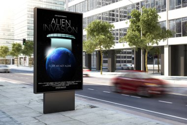 film poster Pano sokakta, 3d render