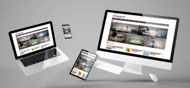 e-dergi Web sitesi, duyarlı tasarım, 3d render aygıtlarla uçan