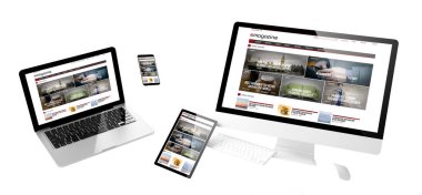 e-dergi Web sitesi, duyarlı tasarım, 3d render aygıtlarla uçan
