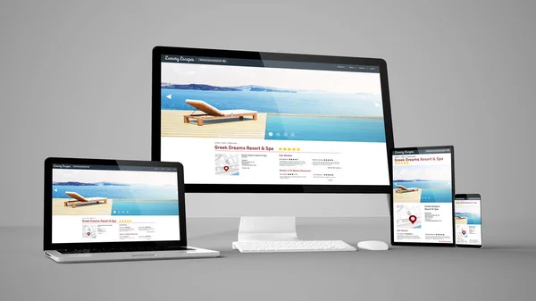 Viagem Resort Web Design Gadgets Renderização — Fotografia de Stock