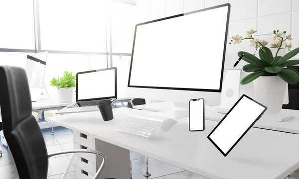 Essentials Corporativo Moderno Desktop Ufficio — Foto Stock