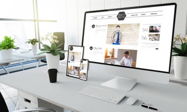 blog ekran cihazlar mockup office 3d render coworking