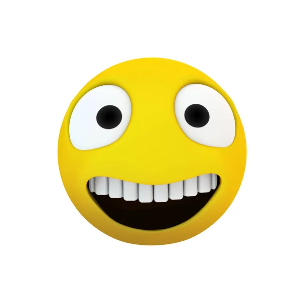 Ícone Sorriso Emoji Renderização Isolado — Fotografia de Stock