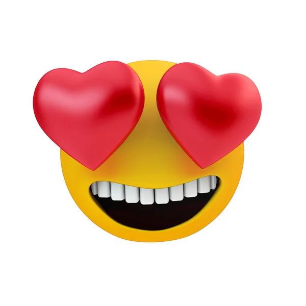 Emoji Liefde Pictogram Rendering Geïsoleerd — Stockfoto