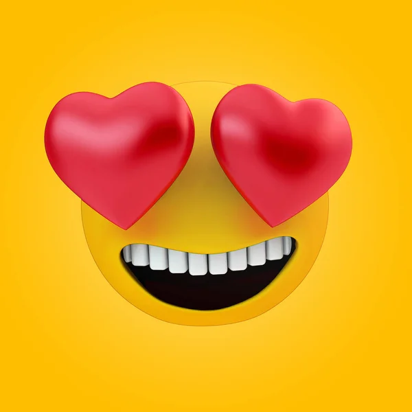 Emoji Ikony Lásky Vykreslování — Stock fotografie