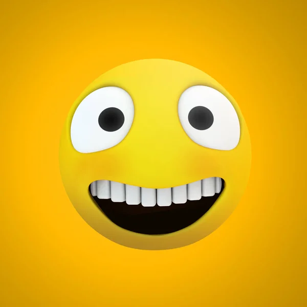 Emoji Sorriso Icona Rendering — Foto Stock