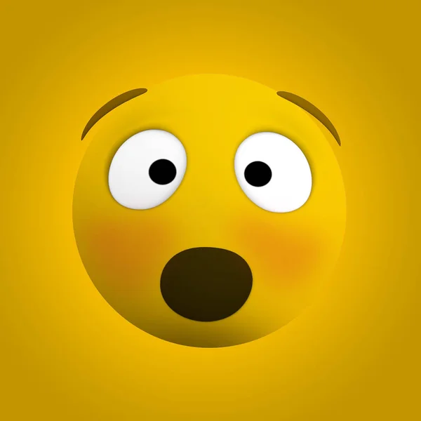 Emoji Surprised Icon Rendering — Stock Photo, Image