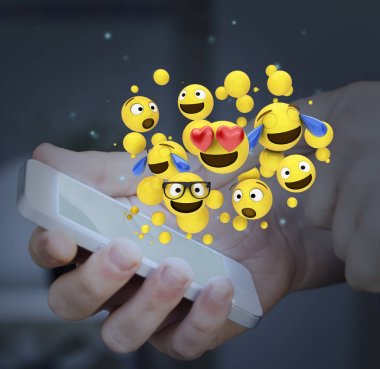 Parmak bir smartphone ekran dokunaklı. ifadeler kavramı.